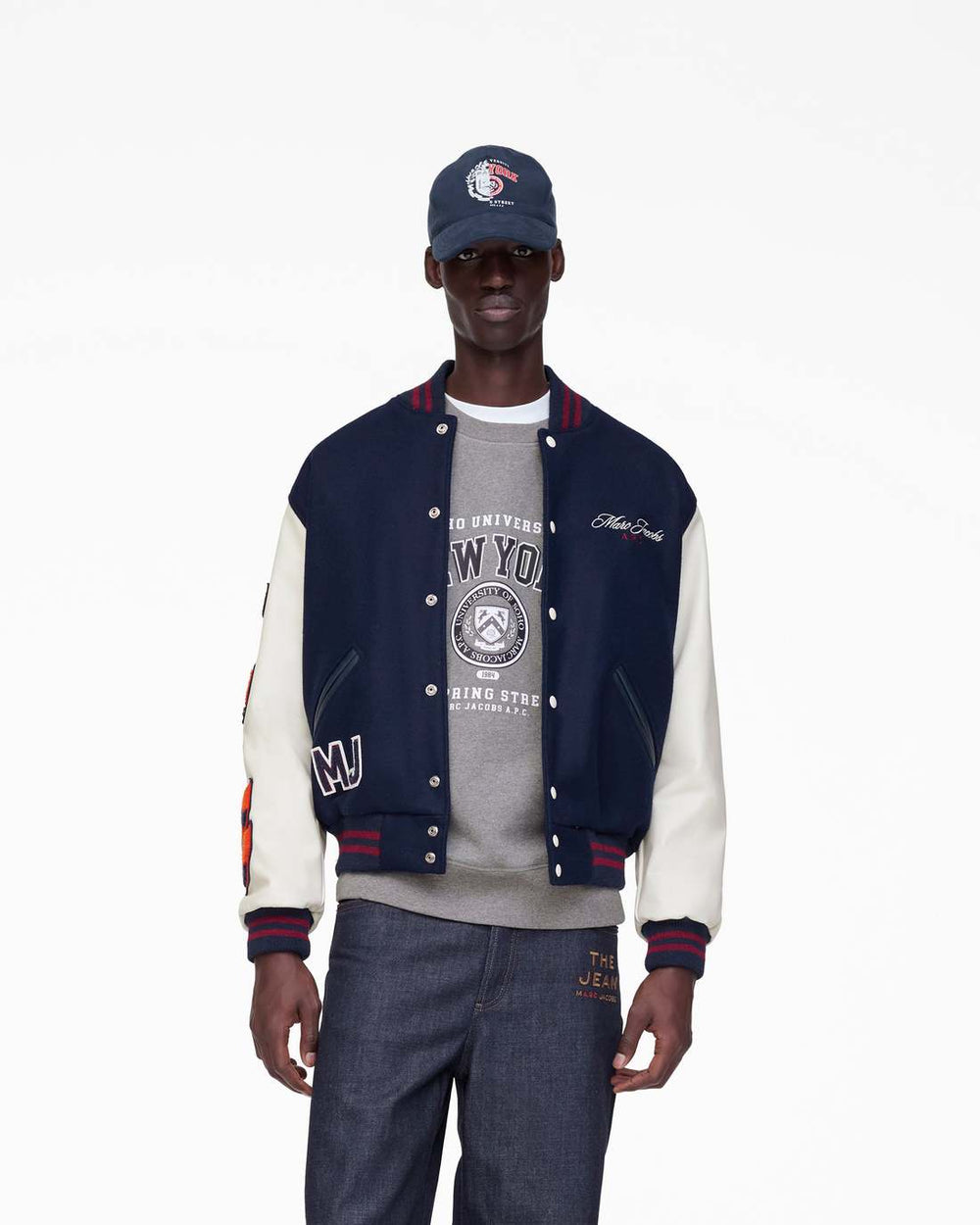Marc Jacobs The A.P.C. X Marc Jacobs  Varsity Jacket Dark Navy/White READY TO WEAR