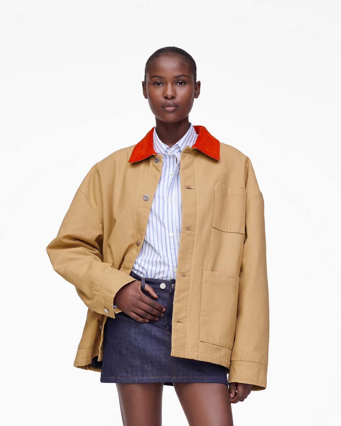Marc Jacobs The A.P.C. X Marc Jacobs Stoned Canvas Unisex Jacket Camel READY TO WEAR
