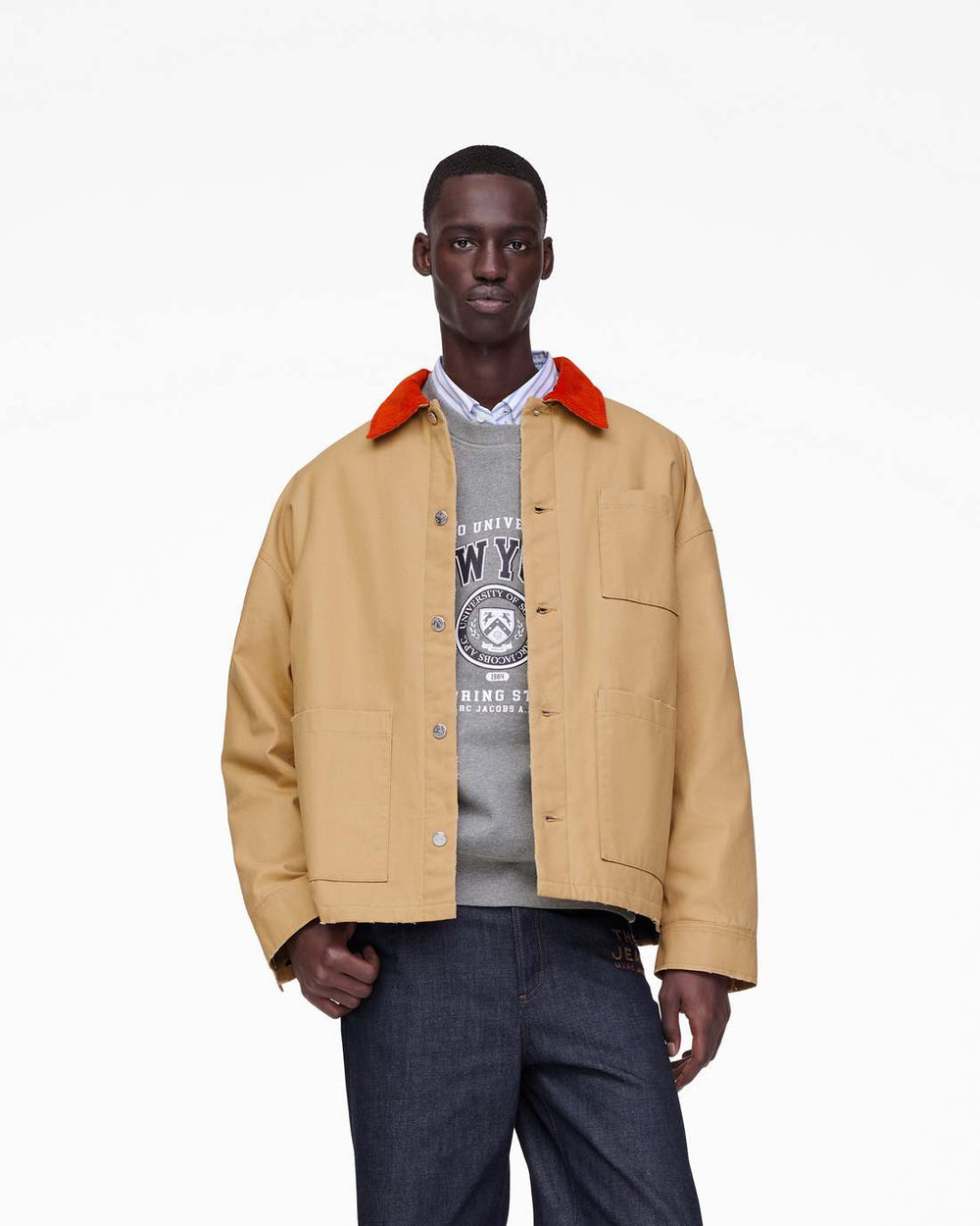 Marc Jacobs The A.P.C. X Marc Jacobs Stoned Canvas Unisex Jacket Camel READY TO WEAR