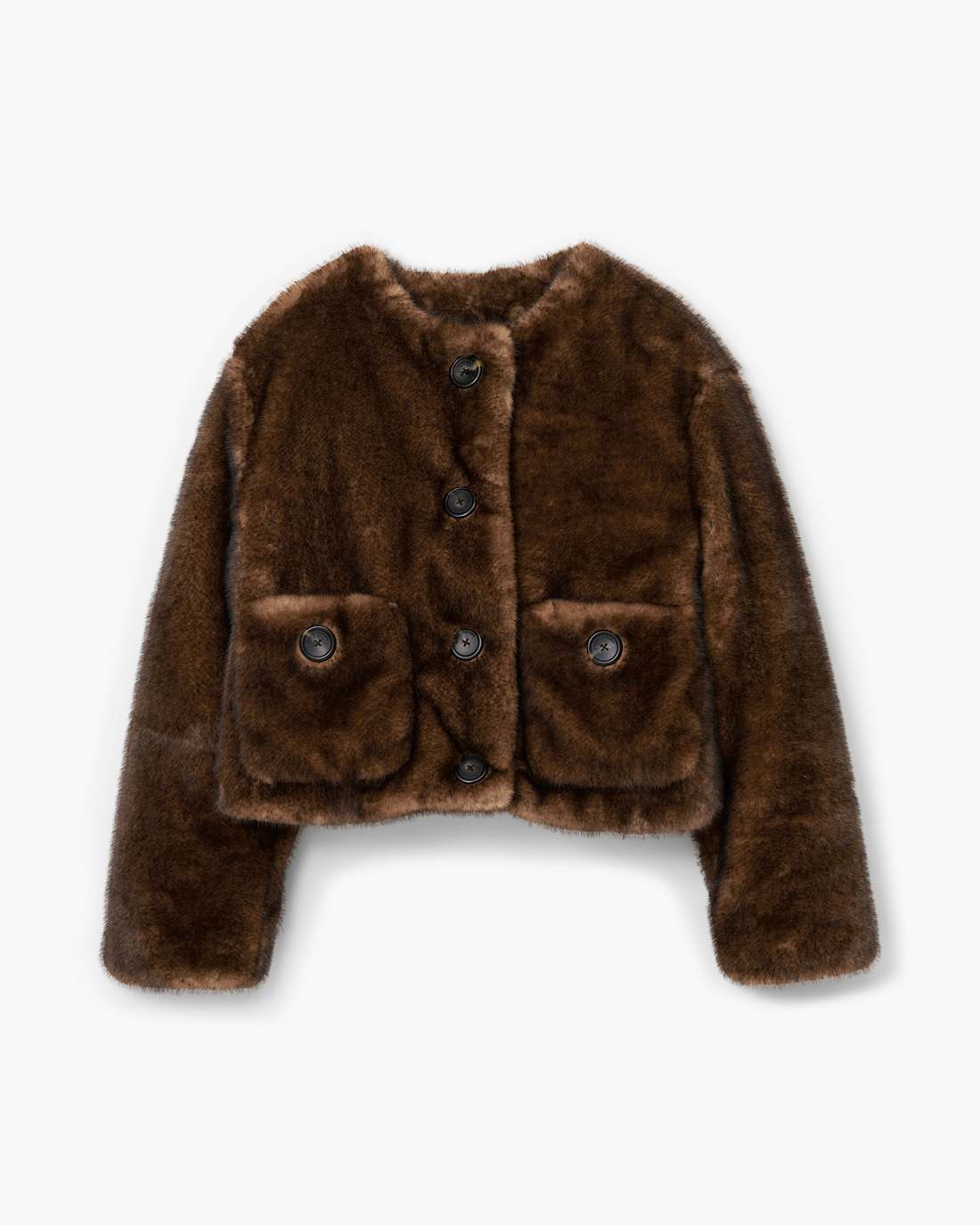 Marc Jacobs Teddy Cropped Jacket Ebony READY TO WEAR|NEW ARRIVALS