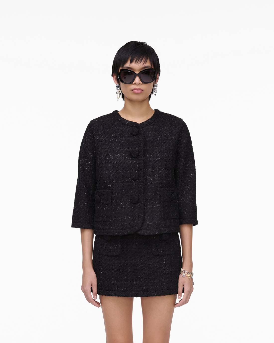 Marc Jacobs Tweed Backwards Lady Jacket Black READY TO WEAR