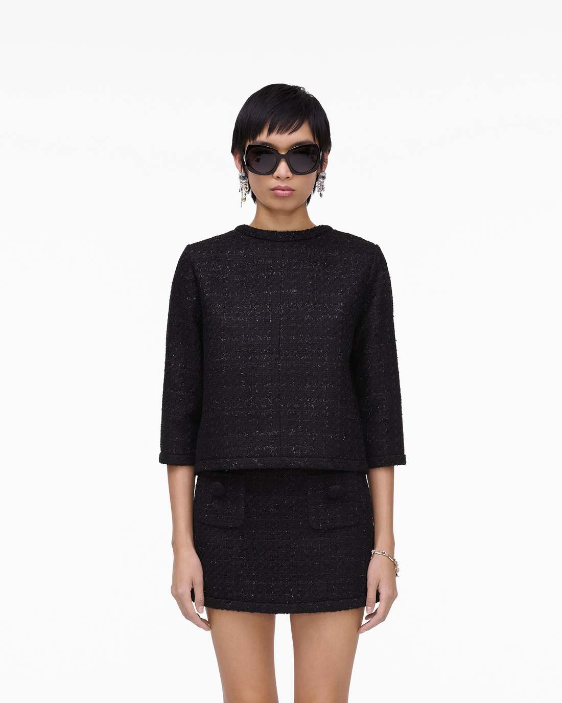 Marc Jacobs Tweed Backwards Lady Jacket Black READY TO WEAR