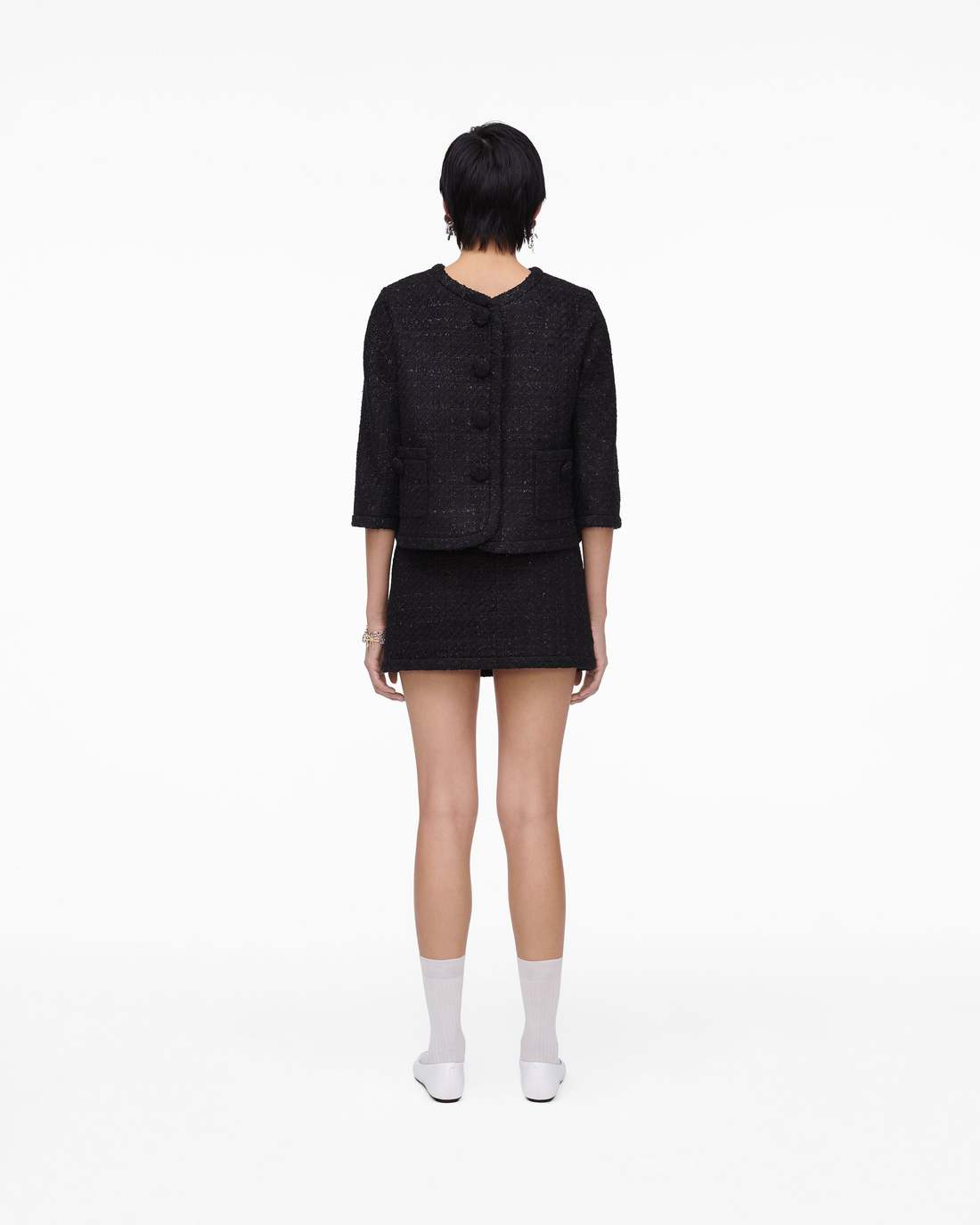 Marc Jacobs Tweed Backwards Lady Jacket Black READY TO WEAR