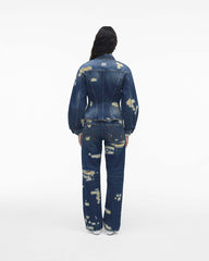 Marc Jacobs The Rip And Repair Fluted Denim Jacket Punk Indigo READY TO WEAR