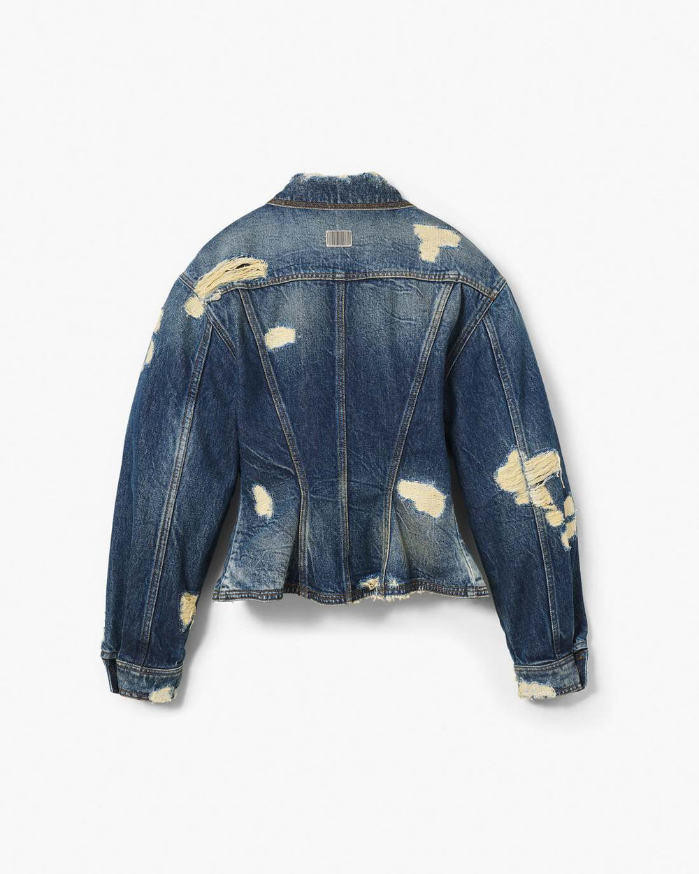 Marc Jacobs The Rip And Repair Fluted Denim Jacket Punk Indigo READY TO WEAR