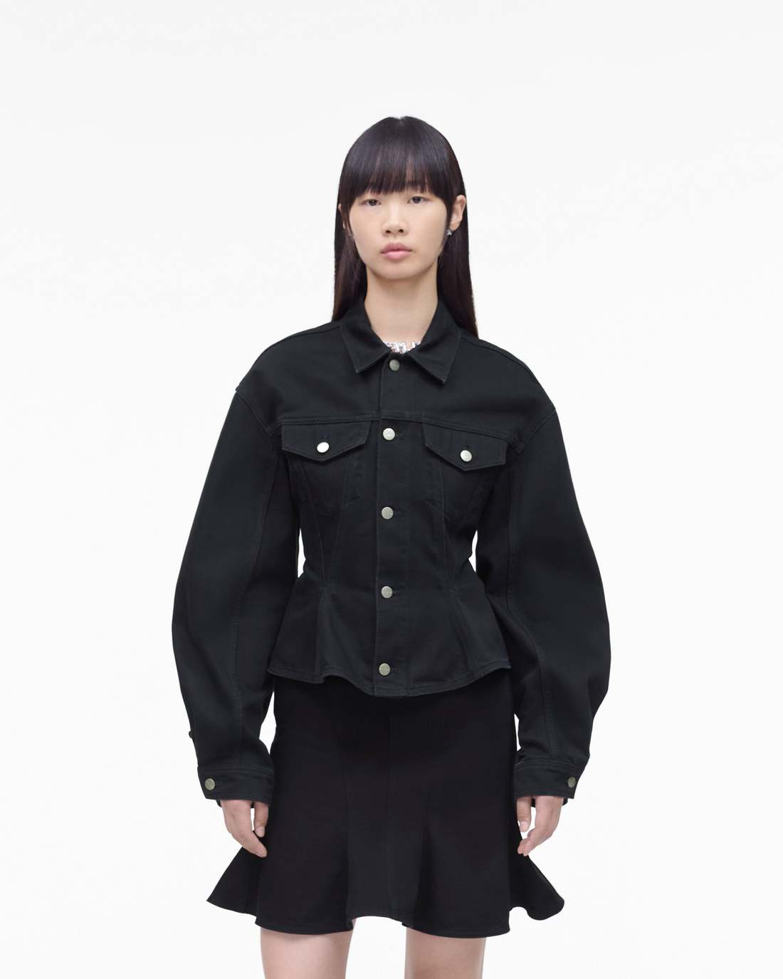 Marc Jacobs The Fluted Denim Jacket Black READY TO WEAR