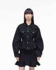 Marc Jacobs The Fluted Denim Jacket Black READY TO WEAR