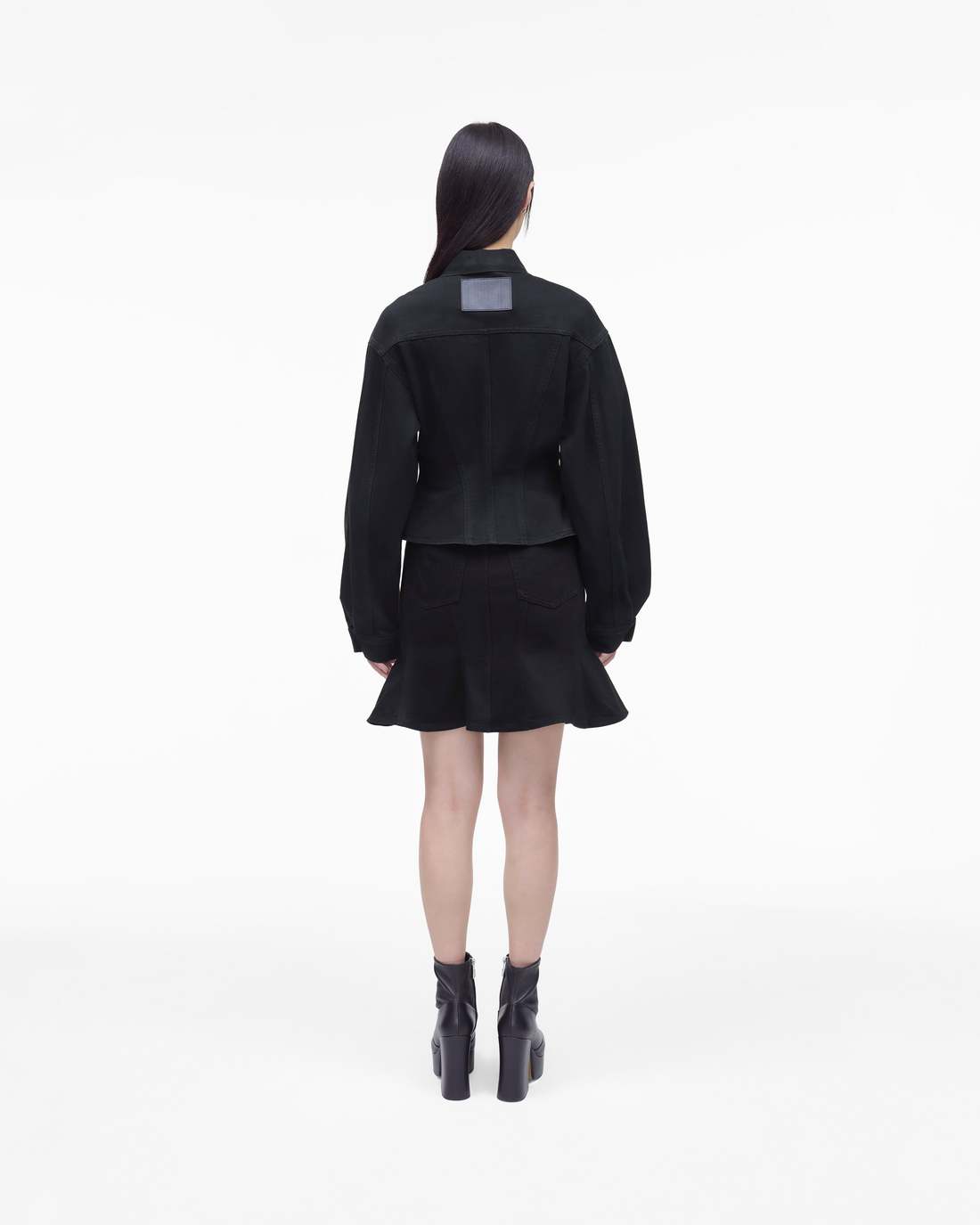 Marc Jacobs The Fluted Denim Jacket Black READY TO WEAR